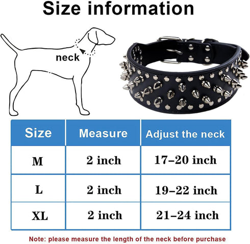 Serijoars Spiked Studded PU Leather Dog Harness Collar Set for Large Breed Pit Bull, Bully, Husky, Terrier, M, White