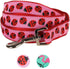 Blueberry Pet Essentials 4 ft x 1" Durable Pink Webbing Ladybug Designer Dog Leash, Basic Nylon Leash for Dogs