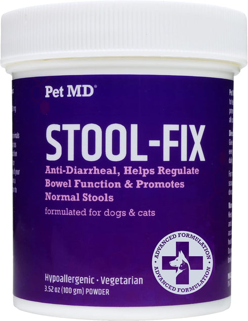 Pet MD Stool-Fix - 100g Powdered Clay Anti Diarrhea Treatment for Dogs & Cats, Promotes Normal Stool Relief