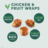 WESTMINSTER PET PRODUCTS Healthfuls Chicken Wrapped Fruit Treats, 3.5 oz - Dried Apple, Kiwi, Banana