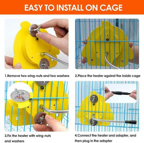 Bird Cage Heater for Cockatiels, Parrots, Conures, 12V Birdcage Warmer Heating Plate, 18W Snuggle Up Bird Warmer