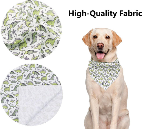 ARING PET Dinosaur Dog Bandanas - Summer Kerchief Triangle Bibs Scarf for Puppy Small Medium Large Dogs, Size S