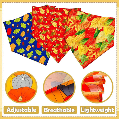 50PCS Hemming Large Dog Bandanas Fall Large XL Dog Breed Bulk Autumn Pattern Kerchief Triangle Bibs Head Scarves Scarfs