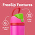 Owala Kids FreeSip Insulated Stainless Steel Water Bottle with Straw, BPA-Free, 16 oz, All the Berries