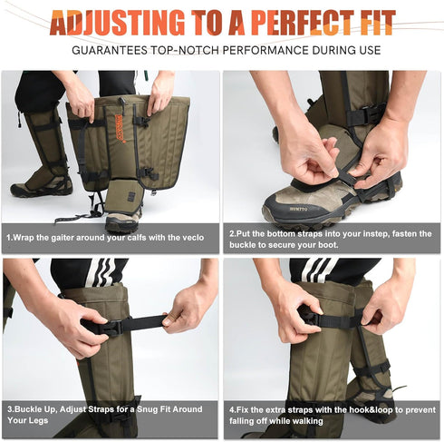 Frelaxy Waterproof Snake Gaiters, Adjustable Snake Guard Chaps for Lower Legs, Snake Bite Protection for Men & Women