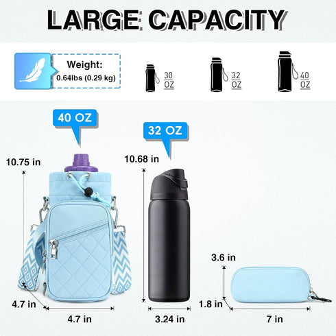 AGLOD Crossbody Water Bottle Carrier - Versatile Holder for Hiking & Walking