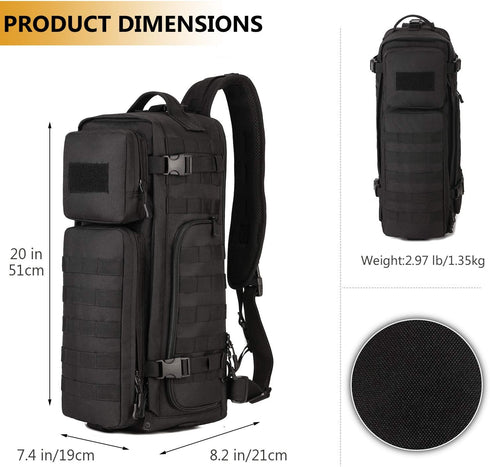 Pack Protector Plus Tactical Sling Bag Military MOLLE Crossbody (Patch Included)