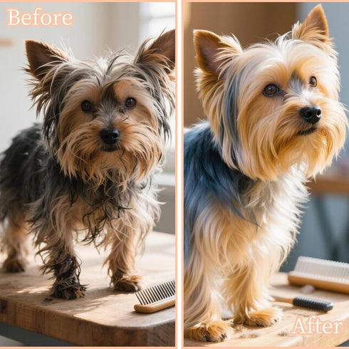 Cloud-Shaped Soft Bristle Small Dog Brush - Hollow Back Design for Easy Grooming - Ideal for Yorkie, Shih Tzu, Maltese