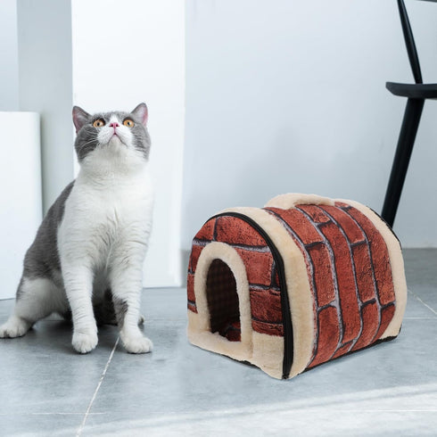 FOMIYES Pet Sleeping Bed, Cat Sleeping House Dog Bed Cushion, Pet House Cave for Dogs and Cats