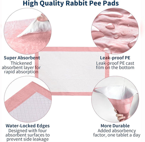 50 18" 13" Chinchillas Tfwadmx Rabbit Pee Pads Pcs Disposable Cage Liners Leak-Proof Super Absorbent Potty Training Pad
