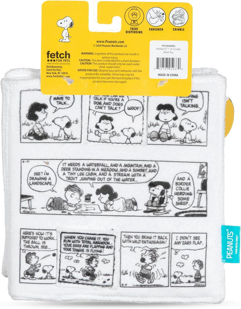 Interactive Crinkle Friendship Comic Book Toy with Squeakers and Treat Pockets for Mental Stimulation, Snuffle Mat Dog Toy, 6x6” to 18”