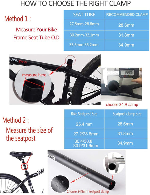 PLATT Aluminium Alloy Bike Seat Post Clamp - Quick Release Seatpost Collar, 28.6mm / 31.8mm / 34.9mm
