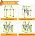 8 Puppy Play Gym with Hanging Toys, Jungle Gym for Small Dogs & Puppies Indoor Enrichment Playground Interactive