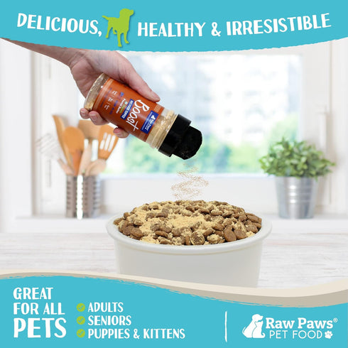 Raw Paws Boost Pet Food Topper, Organic Peanut Powder, 2.8-oz, Made in USA, Dog Food Toppers for Picky Dogs