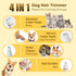 Petium 4-in-1 Trimmer,USB-C IPX4 Cats,6 Dog Grooming Clippers Kit-Quiet Dog Nail Grinder & Paw Rechargeable Cordless