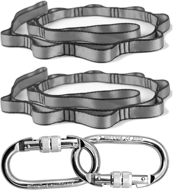 PRIOR FITNESS Yoga Straps Aerial Hammock Accessory Set - 2pcs Daisy Chain + 2pcs Carabiner