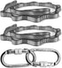PRIOR FITNESS Yoga Straps Aerial Hammock Accessory Set - 2pcs Daisy Chain + 2pcs Carabiner