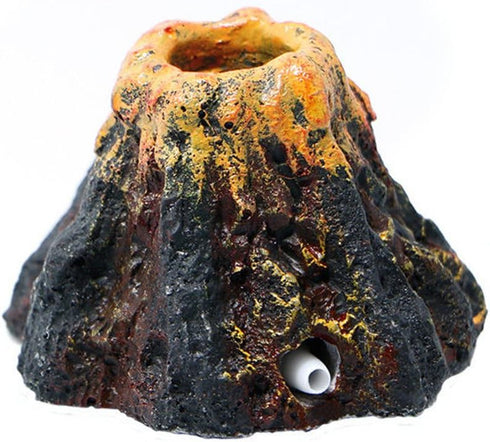 Aquarium Ornament Volcano Fish Tank Bubble Stone Decoration Bubbler Large Decor Landscaping (Small with Bubbler)