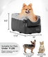 PETSFIT Center Console Dog Car Seat with Safety Hooks, Washable Cushion for Small Dogs Up to 9 Lbs (Black)