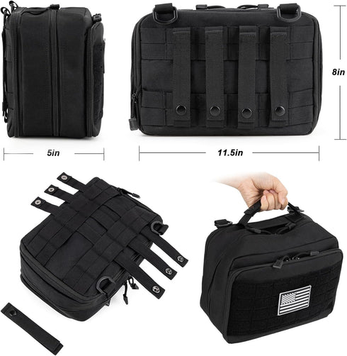 Jueachy Molle Large Tactical Pouch, Expandable Admin Bag for Medical Tool Accessories