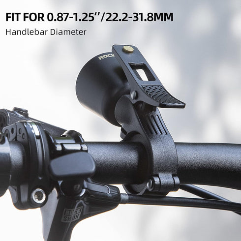 ROCKBROS Classic Bicycle Bell, Mountain Bike Bells for Adults with Loud Sound, Fits 0.87-1.25in/22.2-31.8mm Handlebars