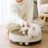 Qualunicc 3-in-1 2 Cat Scratcher Toy with Track Ball, Round Cardboard Cat Scratcher Lounge & Bed, Interactive Cat Toy