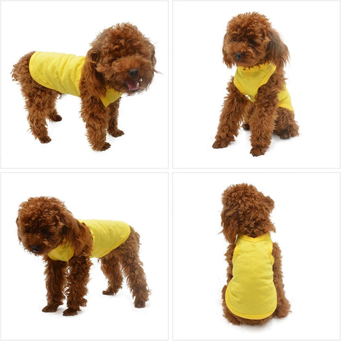 2018 Pet Clothes Dog Clothing - Classic Blank T-shirt Tanks Top Vests for Small, Medium, Large Dogs (XXXXL, Yellow)