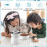 2 Pcs Adjustable Elevated Cat Bowls: Non-Slip Stainless Steel Feeder with Stand for Safe Pet Food and Water, White
