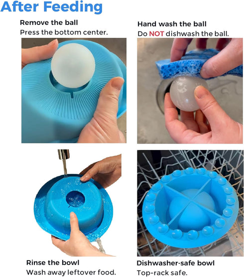 PEDAY Nonslip Dog Slow Feeder Lick Bowl with Ball, Enrichment Toy for Water, Yogurt & Jam