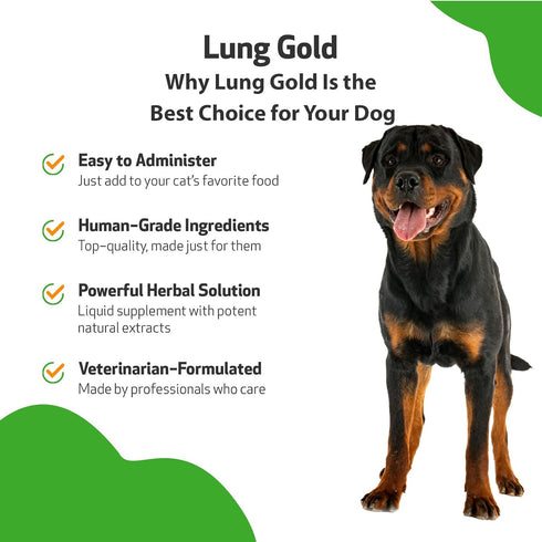 Pet Wellbeing Lung Gold for Dogs, Vet-Formulated Immune Support, 2 oz