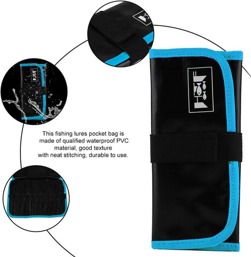 Jig Bag, Fishing Lure Jig Bag Waterproof PVC Pockets, Fishing Tackle Gear Tools Accessories Bag 31x22cm/12.2x8.6inch