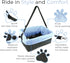 Dog Car Seat for Small Dogs - Blue Booster Seat, Washable, Adjustable, Collapsible Pet Travel Carrier Bed