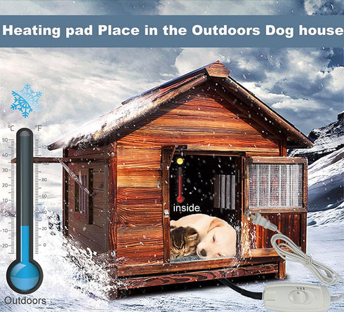Indoor Dog Heating Pad for Large Dogs, Waterproof Pet Heated Mat, Easy Clean, Cat Heating Pad for Outdoor Dog House