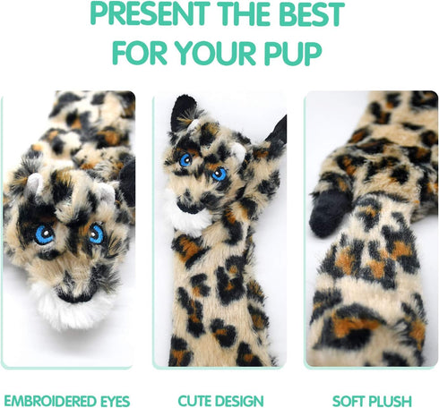 SHARLOVY Dog Squeaky Toys, 3 Pack No Stuffing Crinkle Plush Toys for Small Breeds and Puppies