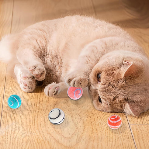 4PCS 1g 1.18 Inches Andiker Wool Cat Balls, Lightweight Soft Planet-Shape Funny Cat Balls Interactive Cat Toys