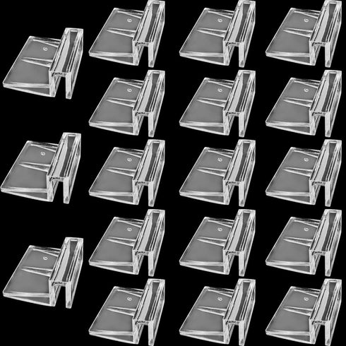 Weilan 18 Pieces Rimless Aquarium Lid Clips, 6mm Thick Acrylic Rimless Glass Canopy Clips for Fish Tank Cover Support