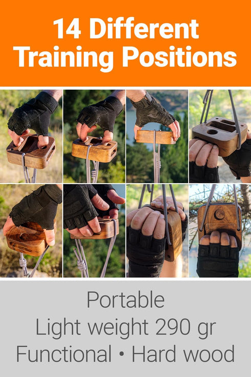 Portable Hangboard for Rock Climbing Holds, Fingerboard Trainer for Grip Strength, Home Gym Fitness Equipment