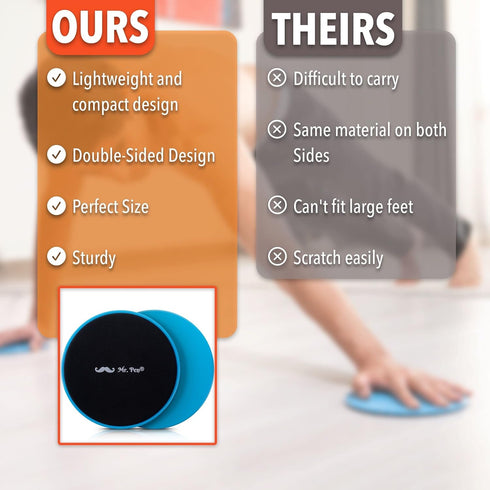 Mr. Pen Core Sliders for Working Out, Dual Sided 2 Pack Fitness Discs, Exercise Sliders, Strength Slides, Floor Sliders