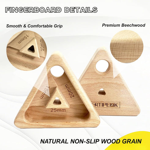 2 pack 3 Portable Hangboard Rock Climbing, Triangular Wooden Climbing Fingerboard with Multi-Depth Pockets, Finger