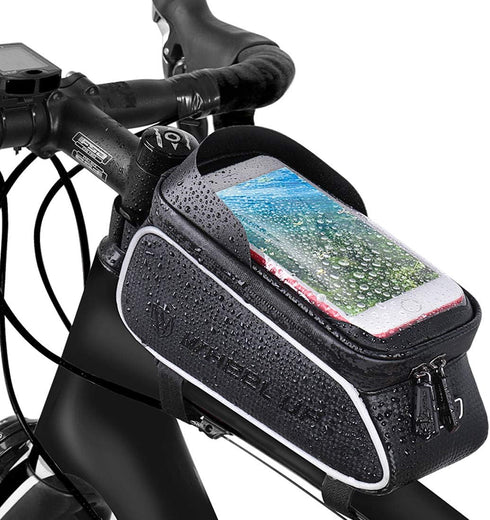 Universal Bike Phone Holder - Black Handlebar Mount, Compatible with iPhone 15/14/13/12/11/10, Samsung Galaxy S8 Plus
