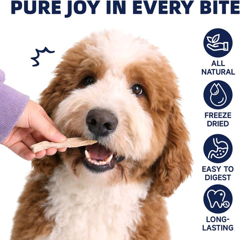 Dogs,100% 5.29 oz Freeze Dried Beef Ribs Dog Treats, Single Ingredient, Natural Chew Bone, Gentle on Teeth and Stomach