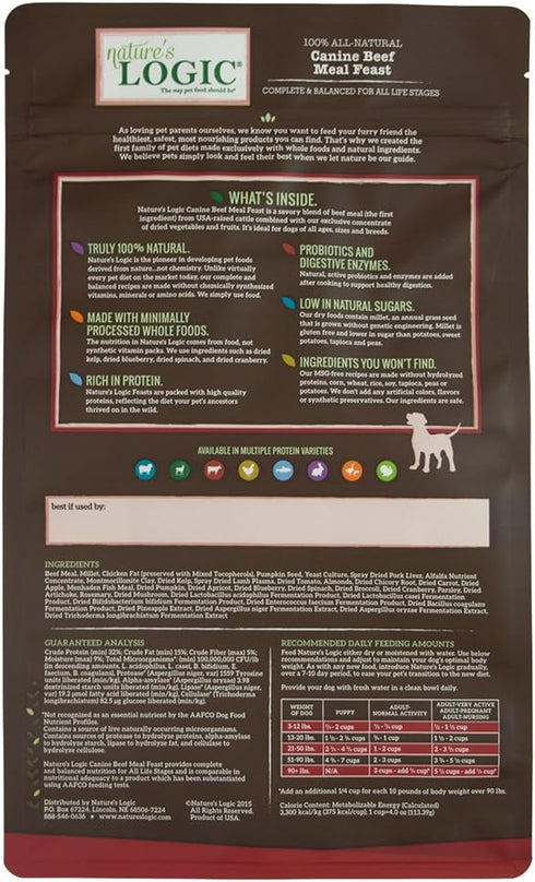 Nature's Logic Canine Beef Meal Feast, 4.4 lbs