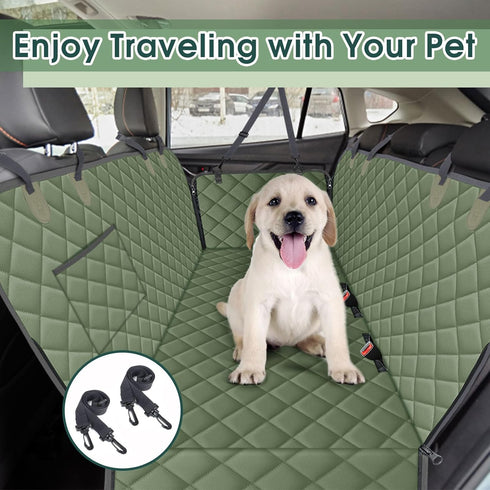 Hammock NECKORY Waterproof Dog Car Seat Cover for Back Seat - Durable, Scratch Proof Pet with Nonslip Design & Storage
