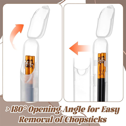 Exclaith 2 Pack 2 Pack Chopstick Case, Plastic Utensil Holder Travel Box with Side Opening Portable Reusable Flatware