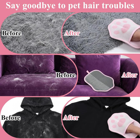 Ptwola Pet Hair Removal Glove - Reusable Electrostatic Pet Hair Removers for Dogs and Cats, Pets Grooming Needs, Magic