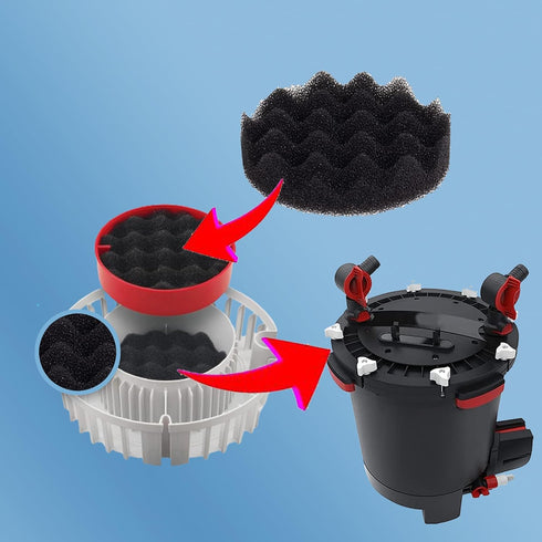 6 Pcs Bio-Foam Pads for Fluval Fx4 FX5 FX6 Canister Filter Aquarium Filter Sponge Replacement