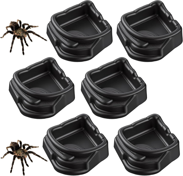 Aysatogc 6 Pcs Spider Micro Water Bowl, Mini Resin Dish Tiny Bowl Enclosure