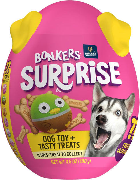 100g (1 8 Bonkers Surprise Chicken Flavored Biscuit Crunchy Dog Treats with Toy Surprise, Egg Case with Blind Box Dog