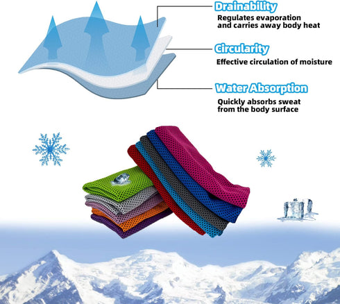 Cooling Towels, Soft Breathable Sweat Ice Towel for Sports, Yoga, Gym, Golf, Camping, Running, Fitness, Workout & More