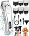 Dog Grooming Clippers Kit for Thick Heavy Coats - Cordless, Low Noise Electric Trimmer, Professional Pet Hair Shaver